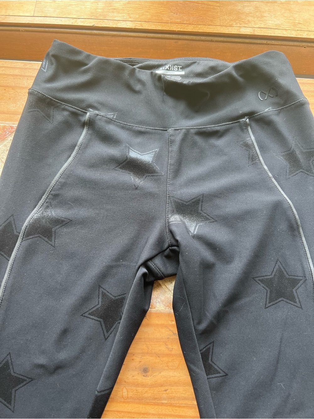 2XIST High Rise Ankle Leggings Women's M Black Star Print Stretch Activewear#277